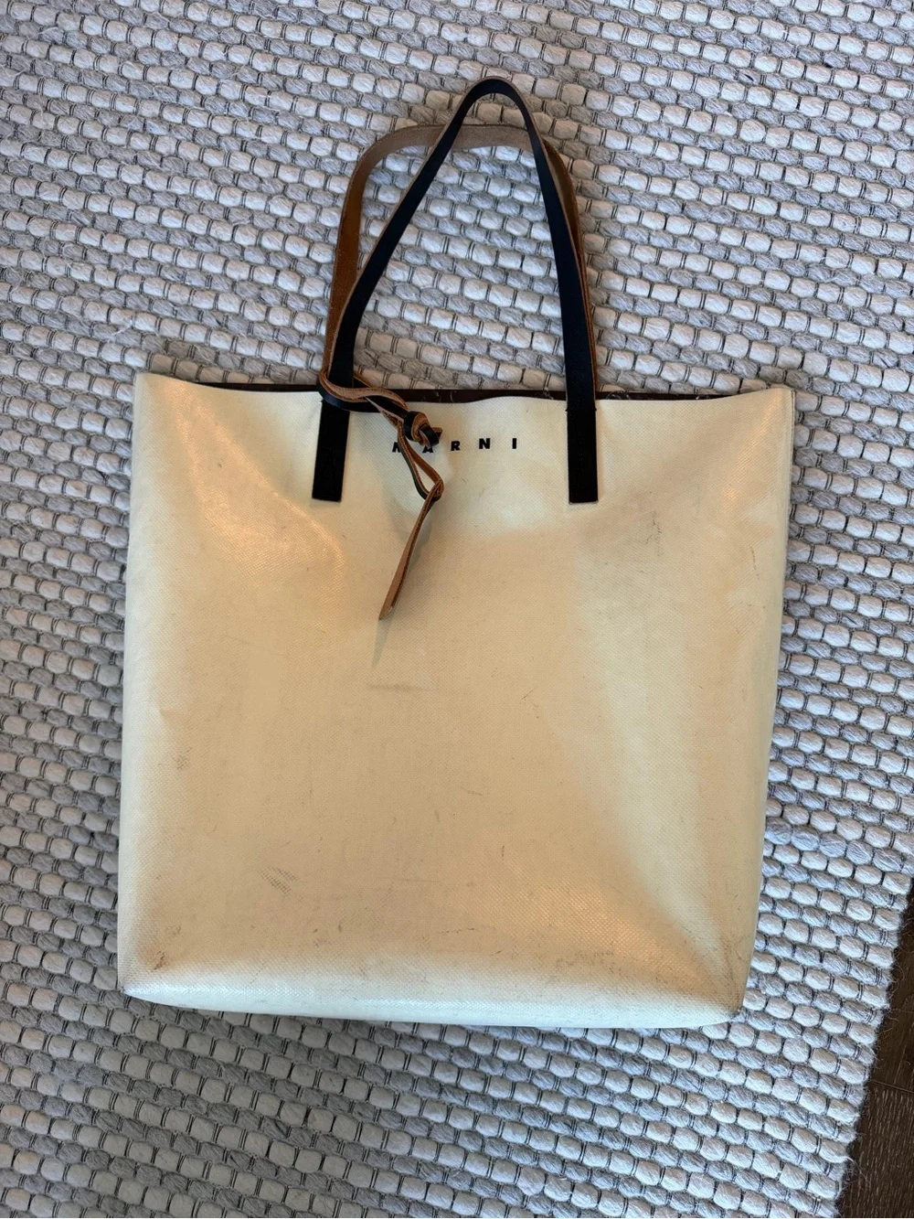 Marni brown / white tote bag - Picture 2 of 5